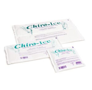 Various sizes of Chiro-ice cold therapy packs for pain relief.